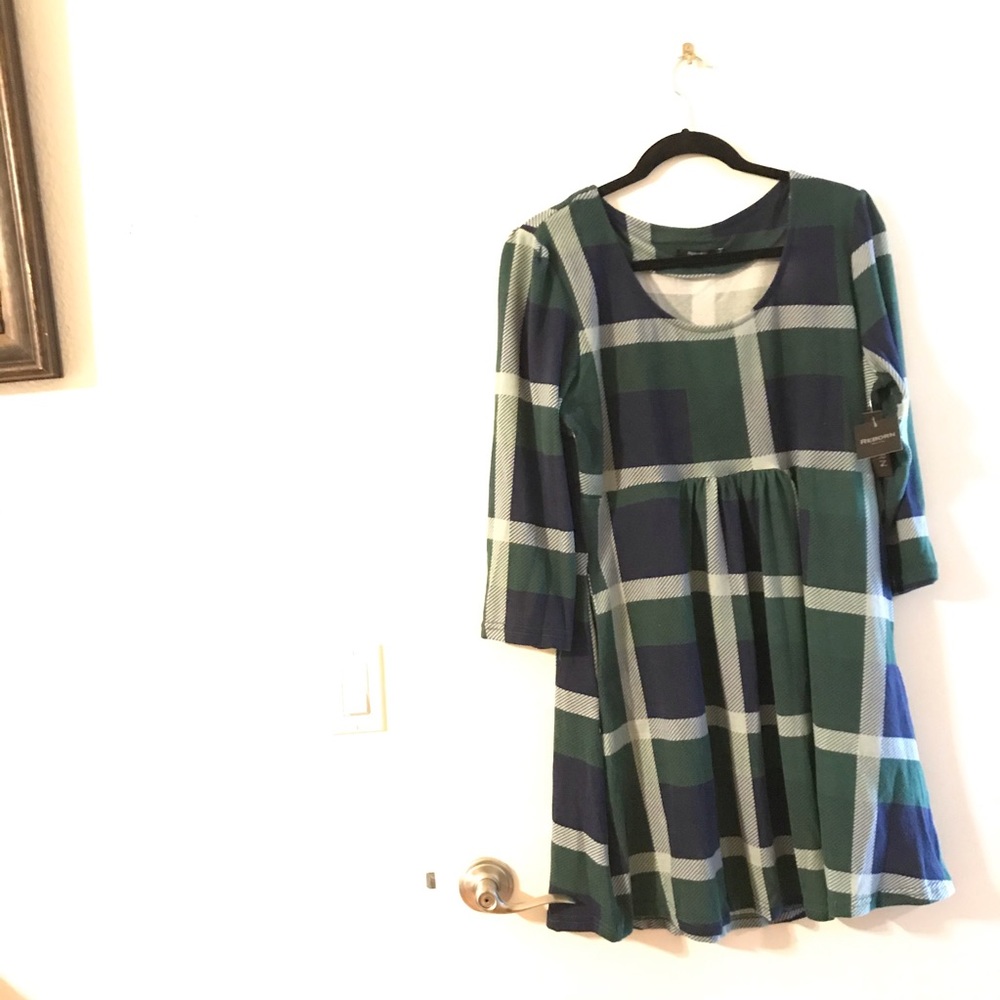 Reborn New York 1X Green Plaid Top NWT